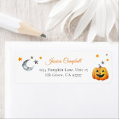 Étiquette Étoiles de lune Citrouille Halloween Adresse de re (En situation)