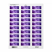 Étiquette Étoiles de magie violette Art numérique céleste (Feuille entière)