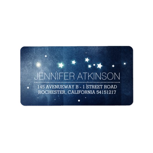 Étiquette Étoiles de nuit Marine romantique (Devant)