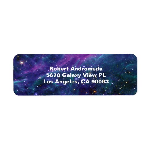 Étiquette Étoiles en Tarantula Nebula Blue Hue, ZGOS, Adress (Devant)
