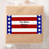 Étiquette Étoiles et bandes de rouge blanc et bleu (En situation)