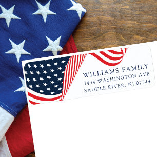 Étiquette Étoiles et rayures Adresse de retour patriotique É