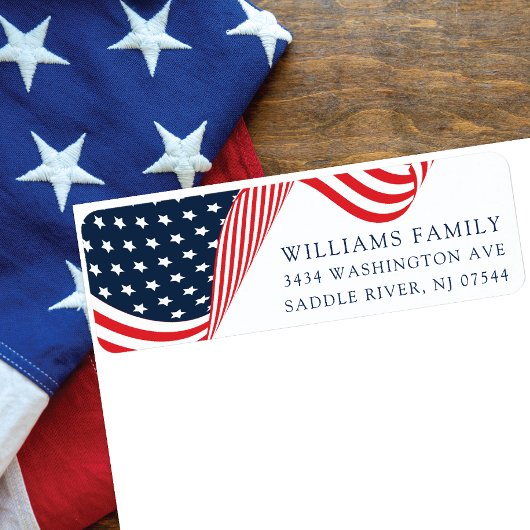 Étiquette Étoiles et rayures Adresse de retour patriotique É