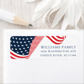 Étiquette Étoiles et rayures Adresse de retour patriotique É (En situation)