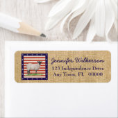 Étiquette Étoiles et rayures Moutons (En situation)