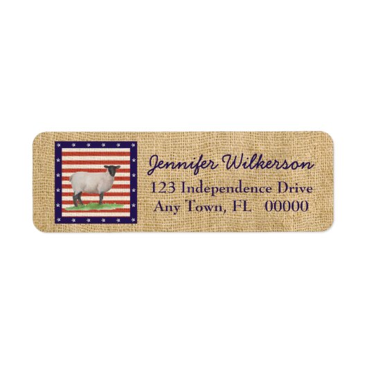 Étiquette Étoiles et rayures Moutons (Devant)