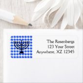 Étiquette Etoiles juives & Menorah (En situation)