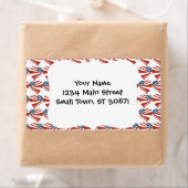 Étiquette Étoiles patriotiques rayures Liberté Coeurs Drapea (En situation)