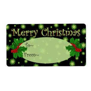 Étiquette Étoiles vertes Imaginaire Noël Tags cadeaux