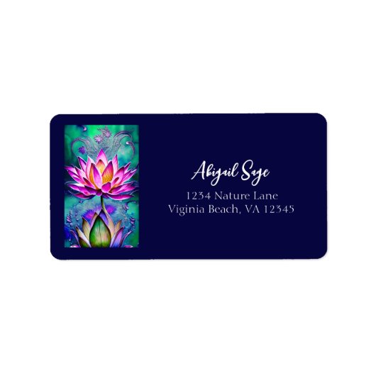 Étiquette Étonnante rose Lotus Portrait Adresse (Devant)