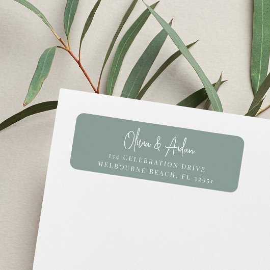 Étiquette Eucalyptus | Adresse de retour de script manuscrit