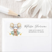 Étiquette Eucalyptus Baby shower Bear Balloon Adresse de ret (En situation)