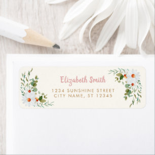 Étiquette Eucalyptus & Baby shower Daisy Adresse de retour