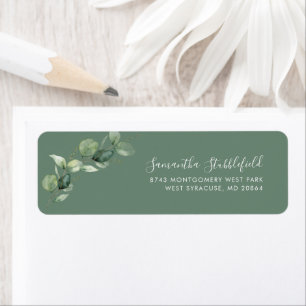 Étiquette Eucalyptus Botanical Greenery Adresse de retour