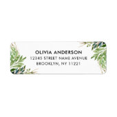 Étiquette Eucalyptus Botanique Feuilles d'aquarelle (Devant)