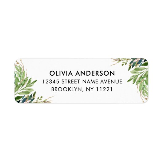 Étiquette Eucalyptus Botanique Feuilles d'aquarelle (Devant)