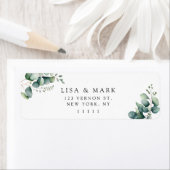 Étiquette Eucalyptus Elegant Green Adresse de retour Label (En situation)