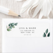 Étiquette Eucalyptus Elegant Green Adresse de retour Label (En situation)