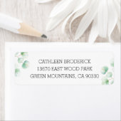 Étiquette Eucalyptus Feuille de couleur vert romantique Étiq (En situation)