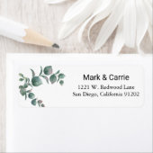 Étiquette Eucalyptus feuille verdure Retour Adresse Label (En situation)