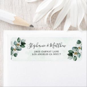 Étiquette Eucalyptus Foliage Aquarelle Mariage élégant
