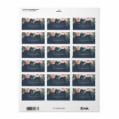 Étiquette Eucalyptus Garden Rose Floral Wedding RSVP Adresse (Feuille entière)