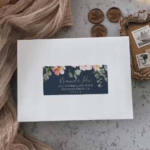 Étiquette Eucalyptus Garden Rose Floral Wedding RSVP Adresse