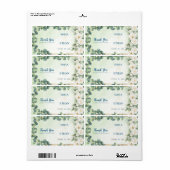 Étiquette Eucalyptus Green Botanical Wedding Return Address (Feuille entière)