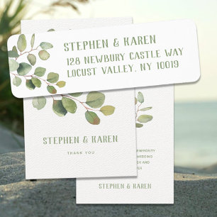 Étiquette Eucalyptus Green Elegant Adresse de retour