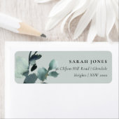 ÉTIQUETTE EUCALYPTUS GREEN GRAS FOLIAGE ADRESSE DE COULEUR D (En situation)