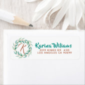 Étiquette Eucalyptus Green Leafs Wreath Beauté & Wellness (En situation)