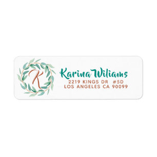 Étiquette Eucalyptus Green Leafs Wreath Beauté & Wellness