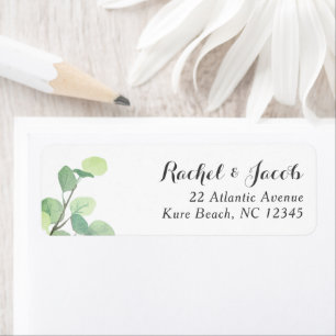Étiquette Eucalyptus Green Mariage de script moderne