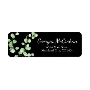 Étiquette Eucalyptus GreenerFeuilles Retour Adresse Label