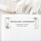 Étiquette Eucalyptus Greenery Botanical Geometric Wedding La (En situation)