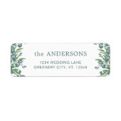 Étiquette Eucalyptus Greenery Botanical Return Adresse (Devant)