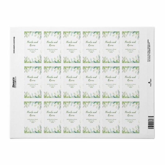 Étiquette Eucalyptus Greenery Leaves Wedding  (Feuille entière)