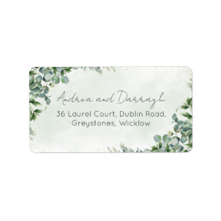 Étiquette Eucalyptus Greenery Wedding Address Labels 1001