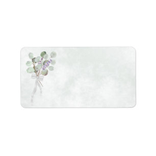 Étiquette Eucalyptus Lavender Bouquet Blank Mariage Adresse