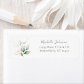 Étiquette Eucalyptus léger Gold Adresse de retour (En situation)