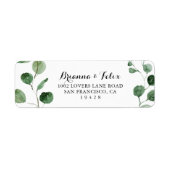 Étiquette Eucalyptus Modern Calligraphy Adresse Label (Devant)