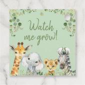 Étiquette Eucalyptus Safari Baby shower Watch Me G (Dos)