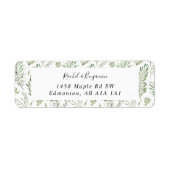 Étiquette Eucalyptus Script Mariage Boho Chic Green (Devant)