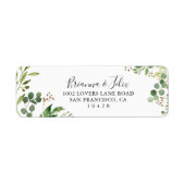 Étiquette Eucalyptus Simple Brown Floral Adresse de retour (Devant)