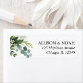 Étiquette Eucalyptus verdure simple mariage élégant (En situation)