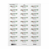 Étiquette Eucalyptus Vert et Fleurs Rouges Bourgogne (Feuille entière)