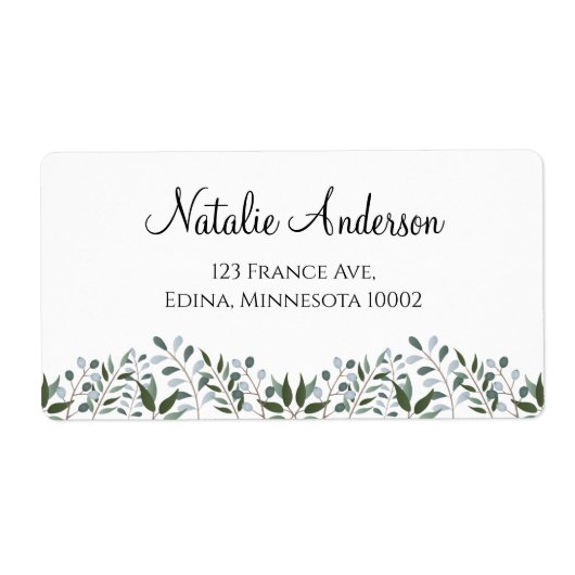 Étiquette Eucalyptus Vert Floral (Devant)