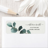 ÉTIQUETTE EUCALYPTUS VERT TENDANCE FOLIAGE ADRESSE DE COULEU (En situation)