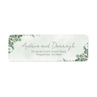 Étiquette Eucalyptus Wedding Return Address Labels 1001