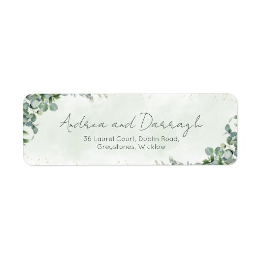 Étiquette Eucalyptus Wedding Return Address Labels 1001 (Devant)